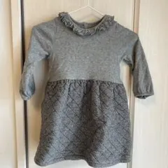 グレー フリル付きワンピース 80cm 女の子