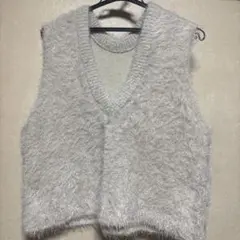 discoat ディスコート　前後2wayフェザーヤーンショートベスト　ベージュ