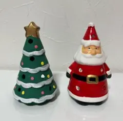 キャンドルホルダー　サンタクロース　クリスマスツリー　セット