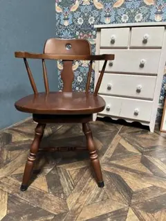 ✦昭和レトロ✦ 木製アームチェア｜無垢材 ヴィンテージ椅子 回転式 カフェ什器 ✦昭和レトロ✦ 木製アームチェア｜無垢材 ヴィンテージ椅子 回転式