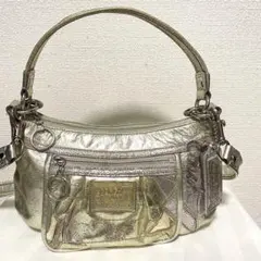 COACH / ポピー 2way スパンコール ハンドバッグ ゴールド COACH ショルダーバッグ スパンコール ゴールド ポッピー 2way - メルカリ