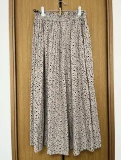 SUREVE ベージュドット柄ロングスカート L