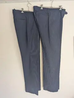 Visarunoのビジネスパンツ、ダークブルー、ストリーム、2着同サイズ