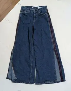 ZARA DENIM サイドスリット ワイドパンツのサムネイル
