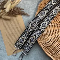 【B品、訳あり特価】230.インド刺繍ショルダーストラップ　スマホショルダー