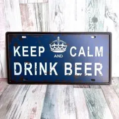 ブリキ看板☆ KEEP AND CALM DRINK BEER 455