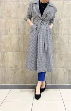 ギンガムチェック ロングトレンチコート　タグ付き　未使用品