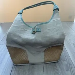 キャンバス レザー ハンドバッグ