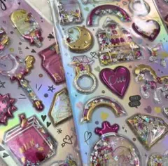 4枚セット シャカシャカシール ぷくぷく カプセルシール 3D立体 ぷっくり