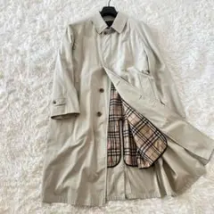 バーバリー　ステンカラーコート　ベージュ　中綿ライナー付き　ノバチェック