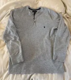 ポロ ラルフローレン サーマル ロンT グレー ヘンリーネック サマーマル