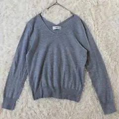 AZUL by MOUSSY　Vネック薄手ニットM　グレー　トップス◆A1213