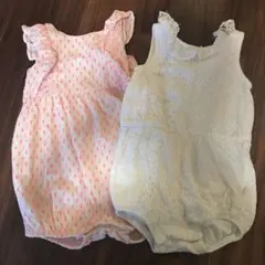 baby GAP h&m ノースリーブロンパース　ピンク　ホワイト　レース