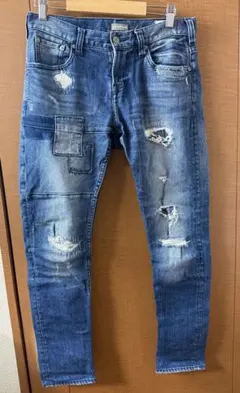 ベイフロー　BAYFLOW　テーパード　ダメージデニム　28インチ　インディゴ