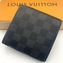 ルイヴィトン ポルトフォイユ マルコ 二つ折り 財布 ダミエグラフィット 黒