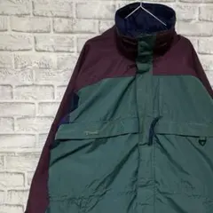 コロンビア　マウンテンパーカー　グリーンL ロゴ刺繍アウトドア0126