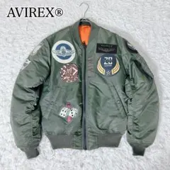 AVIREX MA-1 トップガン ワッペン M 美品　セージグリーン　カーキ