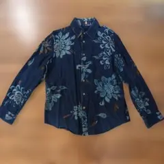 最終価格 インディゴ染め パラスパレス 長袖シャツ 花柄 藍染め 美品 