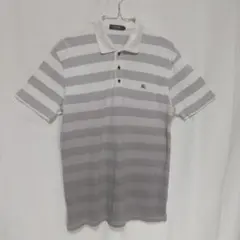 BURBERRY BLACK LABEL ストライプ ポロシャツLsize