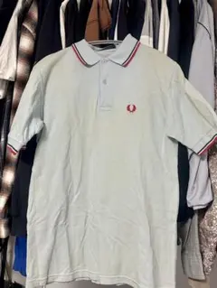 フレッドペリー ポロシャツ 38 ライトブルー 古着　Mサイズ　水色　英国
