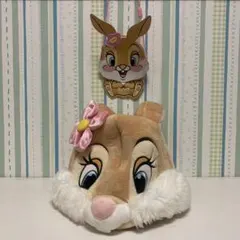 ディズニーリゾート　ミスバニー　ファンキャップ　ぬいぐるみ帽子　パスケース