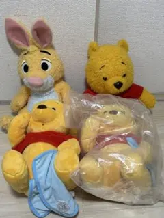 くまのプーさんとウサギ ぬいぐるみ4体セット