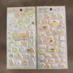 すみっコぐらし　たぬきのまんまるレストラン　ふにふにシール　2種