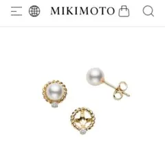 MIKIMOTO ゴールドパールダイヤ付きスタッド2wayピアスのサムネイル
