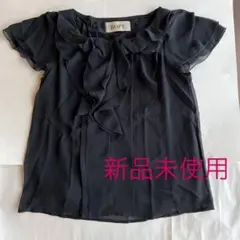 ROPE 濃紺　そで・前見ごろフリフリブラウスのサムネイル