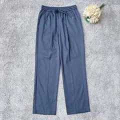 イージーパンツ　ドロスト　さらテロ　楽ちん　ブルーグレー　L 薄手