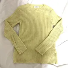 THE SHOP TK 長袖 リブニット イエロー グリーンL