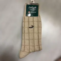 Crocodile メンズ ソックス ベージュ チェック柄 24-26cmのサムネイル