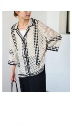 コ*コ様 新品未使用❤Relume クロシェラインシャツカーディガン ベージュ