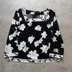 美品】LEONARD 長袖 ロングカーディガンのみ 花柄トリム カンカン