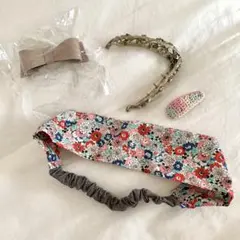 【髪飾り4点セット！】ヘアバンド・バレッタ・クリップ・ヘアピン