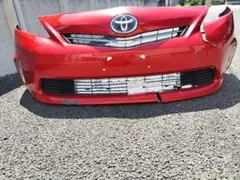 【中古】トヨタ プリウスα フロントバンパー ZVW41 前期 本体 レッドのサムネイル