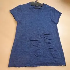 半袖　ネイビー チュニックワンピース