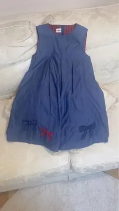 ファミリア　リボン刺繍 ジャンバースカート　120