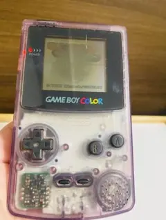 GBC ゲームボーイカラー クリアパープル本体　ACアダプターセット【ジャンク】
