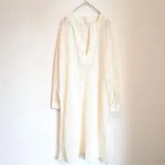 クラシカルエルフ　サイドスリット入り　総レース　カフタンワンピース　Ⅿ