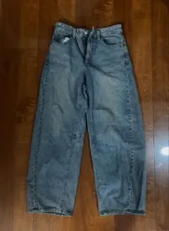 GU バレルレッグジーンズ Mサイズ BLUE