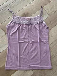 ピンク　レース装飾 キャミソール