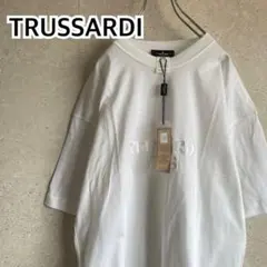 レトロ トラサルディ イタリア製 tシャツ 未使用品 刺繍ロゴ Lサイズ相当のサムネイル