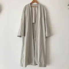 Mila Owen ミラオーウェン ノーカラーロングコート ライトグレー