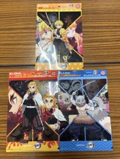 鬼滅の刃 クリアファイル 3枚セット 我妻善逸 煉獄杏寿郎 嘴平伊之助