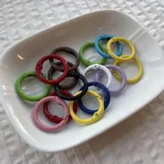 ⭐︎カラフル カラビナ　クリップ　プラスチック 金属　リング 15個セット　新品