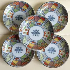 有田焼　吾山窯　金彩　地紋　銘々皿揃　５枚セット　色絵　小皿　古伊万里　取り皿