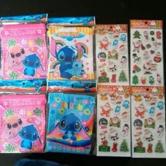 スティッチ 巾着袋 クリスマス シール セット 新品 未使用