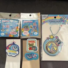 エンジェルブルー刺繍ステッカー　ラバーキーホルダー