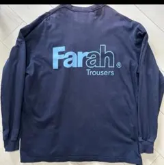 FARAH ファーラー バックロゴ ロングスリーブTシャツ ネイビー　M